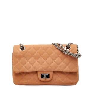 CHANEL 2.55 Matelasse Double Flap Chain Shoulder Bag in Brown Caviar Leather ...